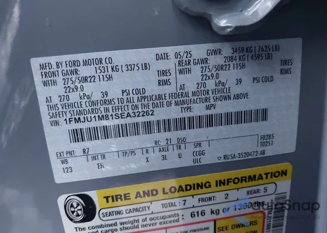 2025 Ford Expedition Platinum from USA, damaged, VIN 1FMJU1M81SEA32262